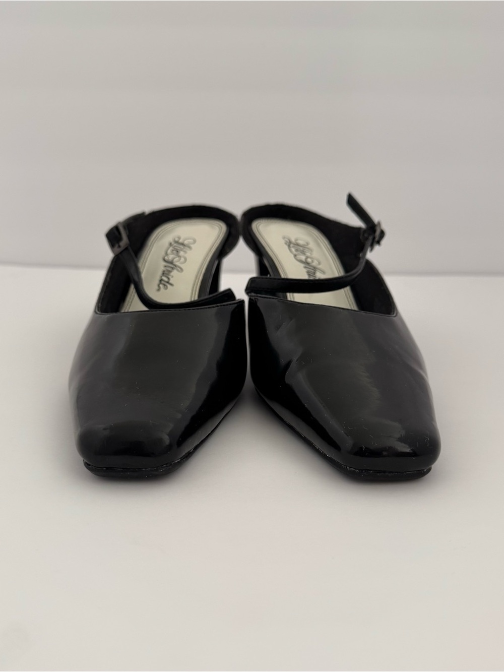 LifeStride Women US 9.5W Black Patent Square Toe Slingback Mary Jane Pumps Heels - Picture 4 of 12